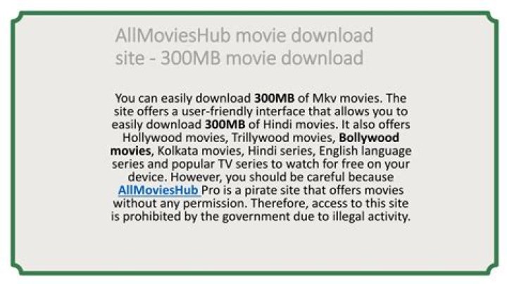 The Ultimate 300MB Movie Gateway: Your Hub for Entertainment Extravaganza